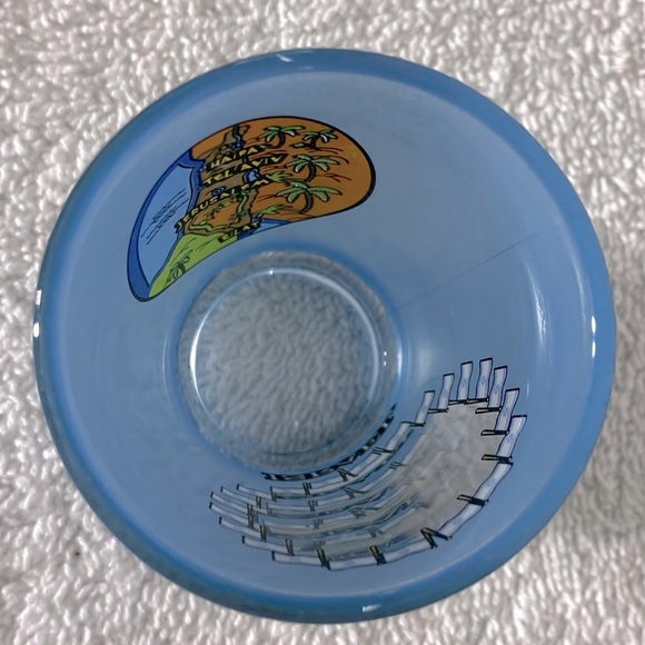 Vintage Israel Blue Frosted Glass Shot Glass Souvenir - Picture 6 of 7
